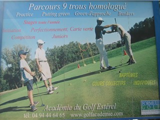 Golfs de Saint Raphael,Golf Académie de l'esterel,location Vacances Saint Raphael