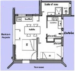 Appartement gemeubileerde,Saisonniere verhuren appartement,huurwoningen,Boulouris sur mer.